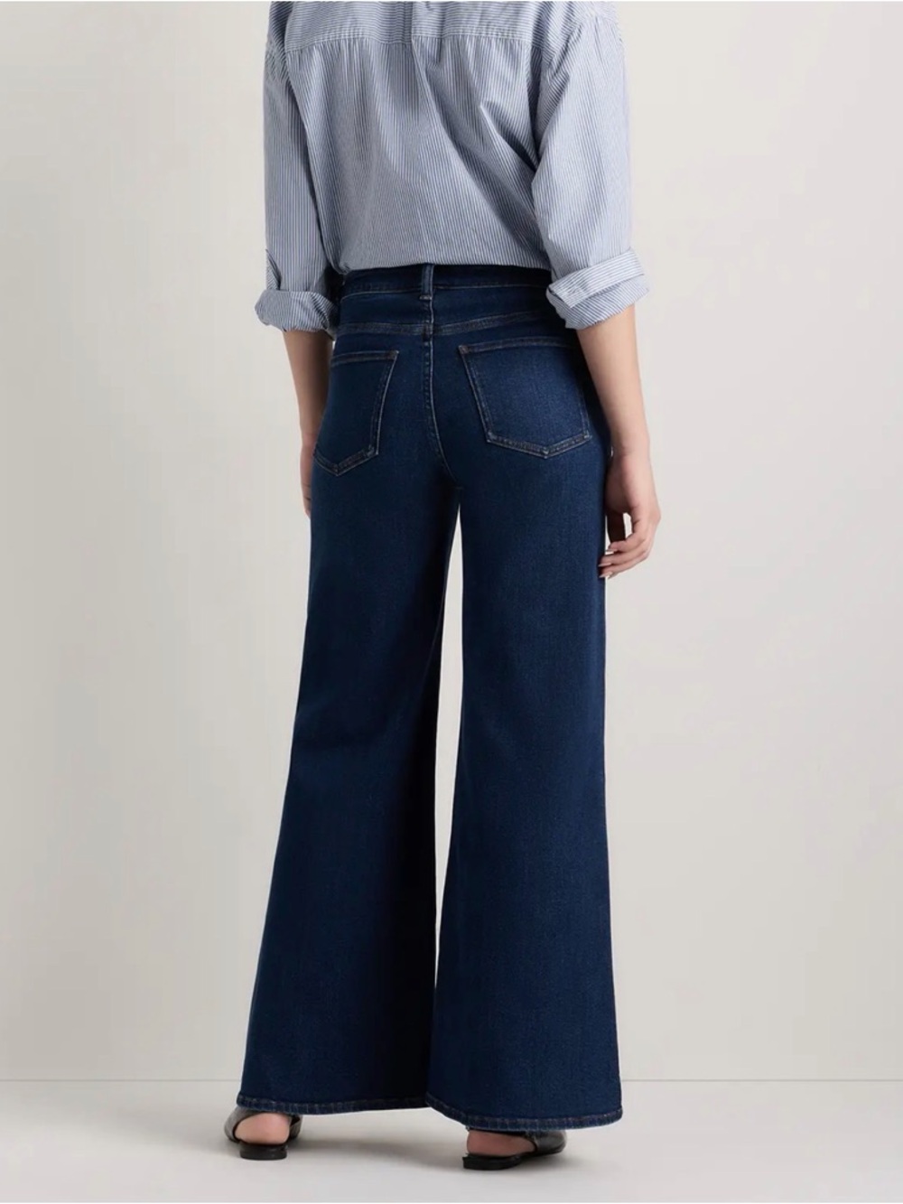 Quince Bella Stretch Palazzo Jeans in Midnight Blue: 28 - Picture 2 of 7